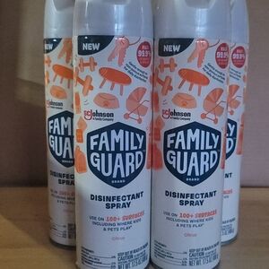 5 Cans 17.5oz  Family Guard Disinfectant Spray - Citrus